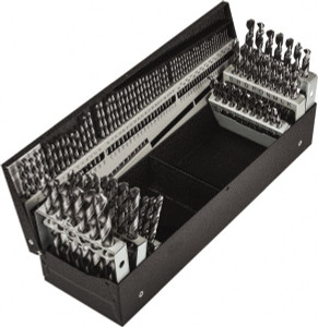 Precision Twist Drill 1/16 to 1/2", 118° Point, Bright Finish, High Speed Steel Jobber Length Drill Bit Set 114 Piece, Standard Point, Straight Shank, Series R10P, R10PM & R18P 090114 - 78578960