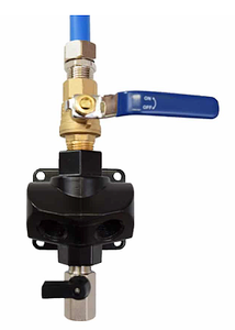 RapidAir Maxline Dual Port Outlet Kit with Shutoff Valve, 1" Tubing Inlet x (2) 1/2" Female NPT Dual Port Outlets  - M8203V
