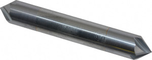 Accupro 3/8" Diam 90°/90° 4-Flute Double End Solid Carbide Chamfer Mill TiCN Finish, 2-1/2" OAL, 3/8" Shank Diam 943750090DEC4 - 09550880