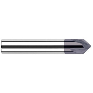 Harvey Tool 1/2" Diam 40°/140° 4-Flute Single End Solid Carbide Chamfer Mill AlTiN Finish, 3" OAL, 1/2" Shank Diam, 0.577" LOC 18320-C3 - 88393475