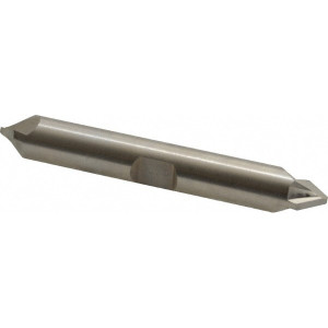 Hertel 3/8" Diam 90°/82° Double End Cobalt Chamfer Mill Bright Finish, 2-3/4" OAL, 3/8" Shank Diam, 0.25" LOC 19241 - 59913285