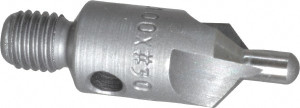 Made in USA 1-1/8" OAL, 3/8" Head Diam, 3 Flute, 100° Incl Angle, Integral Pilot, Adjustable Stop Countersink 1/4-28 Straight Threaded Shank, 1-3/4" Shank Len, 3/16" Shank Diam, 0.1285" Pilot Diam, #30 Pilot Diam, HSS 150-3-100-.1285 - 04615464