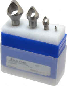 M.A. Ford 4 Piece, 3/16 to 1-1/8" Head Diam, 60° Included Angle, Single End Countersink Set High Speed Steel 67000041 - 56450125