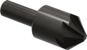 Hertel 1" Head Diam, 1/2" Shank Diam, 6 Flute 90° High Speed Steel Countersink 2-3/4" OAL, Straight Shank 18108 - 89331292
