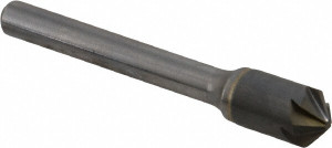 Hertel 3/8" Head Diam, 1/4" Shank Diam, 6 Flute 100° Solid Carbide Countersink 2-1/4" OAL, Straight Shank 336-005080 - 89333124