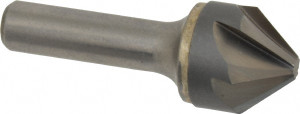 Hertel 1" Head Diam, 1/2" Shank Diam, 6 Flute 82° Solid Carbide Countersink Bright Finish, 3" OAL, Single End, Straight Shank, Right Hand Cut 336-010060 - 02389757