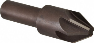 KEO 3/4" Head Diam, 1/2" Shank Diam, 6 Flute 60° High Speed Steel Countersink Bright Finish, 2-5/8" OAL, Single End, Straight Shank, Right Hand Cut 55009 - 07847742