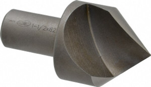 KEO 1-1/2" Head Diam, 3/4" Shank Diam, 1 Flute 82° High Speed Steel Countersink Bright Finish, 2-7/8" OAL, Single End, Straight Shank, Right Hand Cut 53228 - 72451826