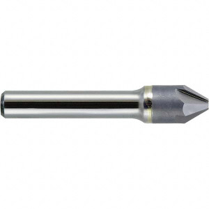 Melin Tool 1/4" Head Diam, 1/4" Shank Diam, 4 Flute 82° Carbide-Tipped Countersink Bright Finish, 2" OAL, Single End, Straight Shank, Right Hand Cut 18825 - 57791493