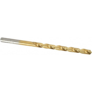 Chicago-Latrobe 11/64" 118° High Speed Steel Jobber Drill TiN Finish, Right Hand Cut, Spiral Flute, Straight Shank, 3-1/4" OAL, Standard Point 70211 - 93094654