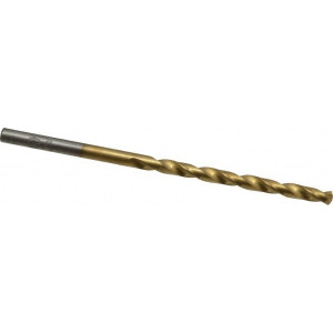 Chicago-Latrobe 1/8" 135° Cobalt Jobber Drill TiN Finish, Right Hand Cut, Spiral Flute, Straight Shank, 2-3/4" OAL, Split Point 54050 - 81132870
