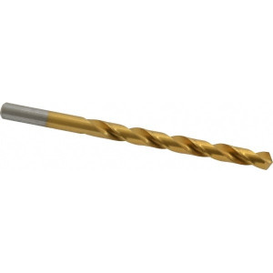 Chicago-Latrobe Letter G 118° High Speed Steel Jobber Drill TiN Finish, Right Hand Cut, Spiral Flute, Straight Shank, 4-1/8" OAL, Standard Point 70307 - 93094928