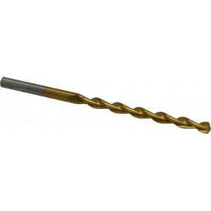 Chicago-Latrobe #19 135° High Speed Steel Jobber Drill TiN Finish, Right Hand Cut, Parabolic Flute, Straight Shank, 3-1/4" OAL, Split Point 53948 - 80906191
