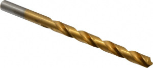 Chicago-Latrobe Letter M 118° High Speed Steel Jobber Drill TiN Finish, Right Hand Cut, Spiral Flute, Straight Shank, 4-3/8" OAL, Standard Point 70313 - 93094985