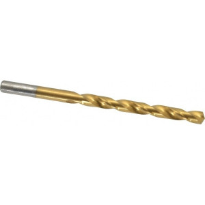 Chicago-Latrobe Letter E (1/4) 135° Cobalt Jobber Drill TiN Finish, Right Hand Cut, Spiral Flute, Straight Shank, 4" OAL, Split Point 54058 - 81133035