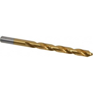 Chicago-Latrobe 23/64" 135° High Speed Steel Jobber Drill TiN Finish, Right Hand Cut, Spiral Flute, Straight Shank, 4-7/8" OAL, Split Point 41623 - 03060811