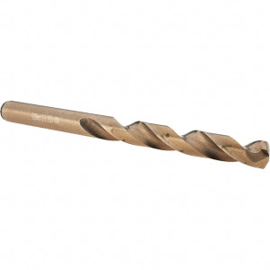 Chicago-Latrobe 9mm 135° Cobalt Jobber Drill Gold Finish Finish, Right Hand Cut, Spiral Flute, Straight Shank, 125mm OAL, Split Point 46486 - 09962101