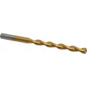 Chicago-Latrobe 9/32" 135° High Speed Steel Jobber Drill TiN Finish, Right Hand Cut, Parabolic Flute, Straight Shank, 4-1/4" OAL, Split Point 53911 - 80902182