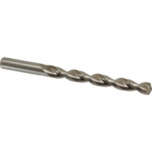 Chicago-Latrobe 7/16" 135° High Speed Steel Jobber Drill Bright Finish, Right Hand Cut, Parabolic Flute, Straight Shank, 5-1/2" OAL, Notched Point 41028 - 82135112