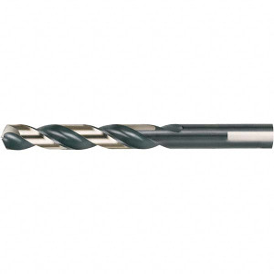 Cle-Force 9/32" 135° High Speed Steel Jobber Drill Oxide/Gold Finish, Right Hand Cut, Spiral Flute, Round with Flats Shank, 4-1/4" OAL, Split Point C69353 - 57609042