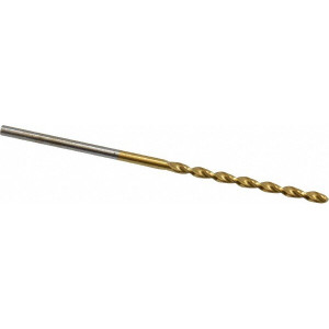 Cleveland Twist Drill #51 135° Cobalt Jobber Drill TiN Finish, Right Hand Cut, Parabolic Flute, Straight Shank, 2" OAL, Split Point C16665 - 02147080