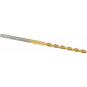 Cleveland Twist Drill 2mm 135° Cobalt Jobber Drill TiN Finish, Right Hand Cut, Parabolic Flute, Straight Shank, 1.929" OAL, Split Point C16697 - 02147395