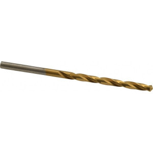 Hertel 5/32" 118° High Speed Steel Jobber Drill TiN Finish, Right Hand Cut, Spiral Flute, Straight Shank, 3-1/8" OAL, Standard Point 85704443 - 85704443