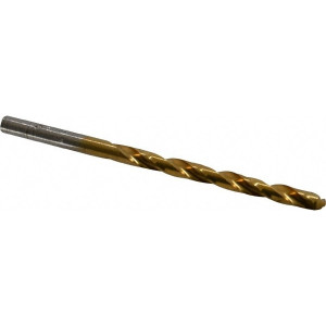Hertel #10 118° High Speed Steel Jobber Drill TiN Finish, Right Hand Cut, Spiral Flute, Straight Shank, 3-5/8" OAL, Standard Point 85707321 - 85707321