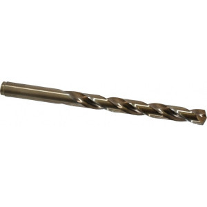 Hertel 3/8" 135° Cobalt Jobber Drill Oxide/Gold Finish, Right Hand Cut, Spiral Flute, Straight Shank, 5" OAL, Split Point 04138392 - 04138392
