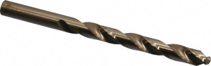Hertel 25/64" 135° Cobalt Jobber Drill Oxide/Gold Finish, Right Hand Cut, Spiral Flute, Straight Shank, 5-1/8" OAL, Split Point 04138400 - 04138400