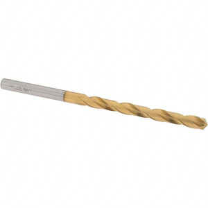 OSG Letter E (1/4) 130° Cobalt Jobber Drill TiN Finish, Right Hand Cut, Spiral Flute, Straight Shank, 4-9/16" OAL, Standard Point 15250005 - 64183890