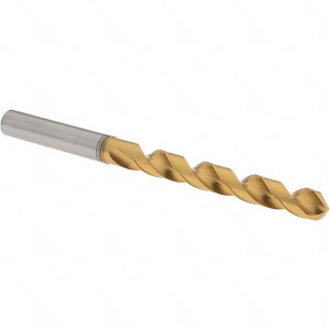 OSG 9.4996mm 120° Vanadium High Speed Steel Jobber Drill TiN Finish, Right Hand Cut, Spiral Flute, Straight Shank, 131mm OAL, Standard Point 62595 - 00333716