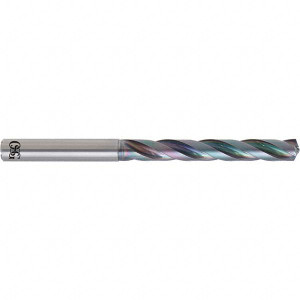 OSG 5.5mm 140° Carbide Jobber Drill EgiAs Finish, Right Hand Cut, Spiral Flute, Round Shank with Flats, 100mm OAL, R Thinning Point 8722550 - 29984937