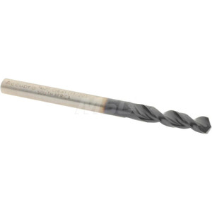 Accupro #20 130° Parabolic Flute Cobalt Screw Machine Drill Bit TiAlN Finish, Right Hand Cut, 0.866" Flute Length, 2.165" OAL, Split Point, Straight Shank 1630409A-AC - 01348804