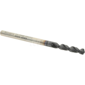 Accupro 0.1339" 130° Parabolic Flute Cobalt Screw Machine Drill Bit TiAlN Finish, Right Hand Cut, 0.787" Flute Length, 2.047" OAL, Split Point, Straight Shank 1630340A-AC - 01348648