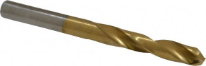 Chicago-Latrobe #7 135° Spiral Flute High Speed Steel Screw Machine Drill Bit TiN Finish, Right Hand Cut, 1-3/16" Flute Length, 2-1/4" OAL, Split Point, Straight Shank 48377 - 06131908