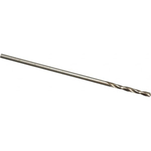 Cleveland Twist Drill #60 135° Spiral Flute Cobalt Screw Machine Drill Bit Oxide/Gold Finish, Right Hand Cut, 1/2" Flute Length, 1-3/8" OAL, Split Point, Straight Shank C14501 - 63793608