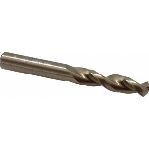 Cleveland Twist Drill 0.386" 135° Parabolic Flute Cobalt Screw Machine Drill Bit Oxide/Gold Finish, Right Hand Cut, 1-7/8" Flute Length, 3-1/4" OAL, Split Point, Straight Shank C14303 - 75905422