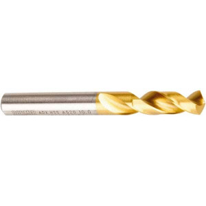 Dormer Pramet 1/2" 130° Spiral Flute High Speed Steel Screw Machine Drill Bit TiN Finish, Right Hand Cut, 51mm Flute Length, 102mm OAL, ADX Point, Straight Shank 0171509 - 79769774