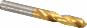 Hertel 0.358" 135° Spiral Flute Cobalt Screw Machine Drill Bit TiN Finish, Right Hand Cut, 1-3/4" Flute Length, 3-1/16" OAL, Split Point, Straight Shank 66691692 - 66691692