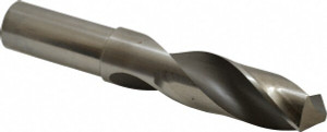 Hertel 1-1/8" 118° High Speed Steel Screw Machine Drill Bit Bright Finish, Right Hand Cut, 4" Flute Length, 6-3/8" OAL 89321194 - 89321194