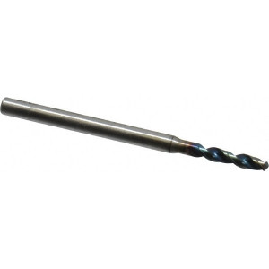OSG #42 130° Spiral Flute Vanadium High Speed Steel Screw Machine Drill Bit WD1 Finish, Right Hand Cut, 14mm Flute Length, 46mm OAL, Faceted Point, Straight Shank 11518815 - 36407831