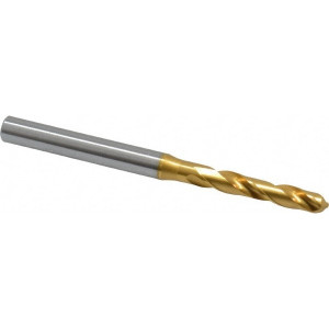 OSG #6 130° Spiral Flute Cobalt Screw Machine Drill Bit TiN Finish, Right Hand Cut, 1-1/4" Flute Length, 3-1/16" OAL, Standard Point, Straight Shank 10204005 - 09591868