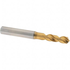 OSG 0.3327" 120° Spiral Flute Vanadium High Speed Steel Screw Machine Drill Bit TiN Finish, Right Hand Cut, 37mm Flute Length, 87mm OAL, Faceted Point, Straight Shank 8595845 - 07128820