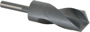 Chicago-Latrobe 1-15/32" 118° 1/2" Shank Oxide Finish High Speed Steel Silver & Deming Reduced Shank Drill Bit Flats on Shank, 6" OAL, 3-1/8" Flute Length, Spiral Flute, Series 190F 52494 - 93076602