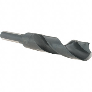 Cle-Line 13/16" 118° 1/2" Shank Oxide Finish High Speed Steel Silver & Deming Reduced Shank Drill Bit Flats on Shank, 6" OAL, 79.38mm Flute Length, Spiral Flute, Series 1892 C20689 - 81638280