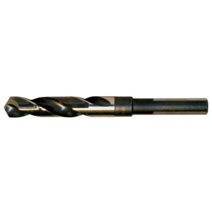 Cle-Line 19mm 118° 1/2" Shank Oxide Finish High Speed Steel Silver & Deming Reduced Shank Drill Bit Flats on Shank, 6" OAL, 3.1102" Flute Length, Split Point, Spiral Flute, Series 1877M C21182 - 57645624