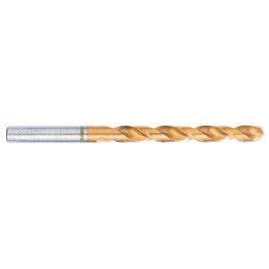 Accupro 1/8" 130° Spiral Flute Vanadium High Speed Steel Taper Length Drill Bit TiN Finish, 69mm Flute Length, 106mm OAL, Split Point, Straight Shank 1GL0318-AC - 56518301