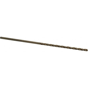 Chicago-Latrobe 1/8" 135° Spiral Flute Cobalt Taper Length Drill Bit Oxide/Gold Finish, 2-3/4" Flute Length, 5-1/8" OAL, Split Point, Straight Shank, Series 520 44808 - 81410086