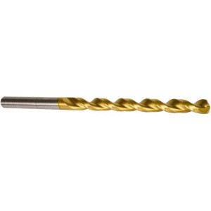 Precision Twist Drill #41 135° Parabolic Flute High Speed Steel Taper Length Drill Bit TiN Finish, 2-1/2" Flute Length, 4-5/8" OAL, Split Point, Straight Shank, Series QC91GM 050941 - 78555000